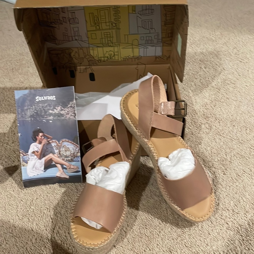 NIB soludos wedge platform sandals